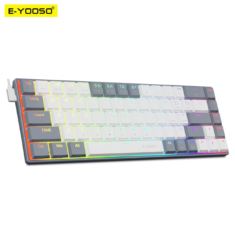 Gaming Keyboard Hand - E-YOOSO A68 RGB Mini Slim USB