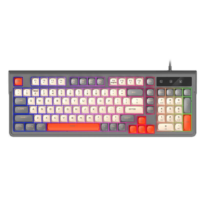 Gaming Keyboard That Is Quiet - Leise 98-Tasten-Gaming-Tastatur Kabelgebunden RGB-Hintergrundbeleuchtung mit Mehrfarbigen