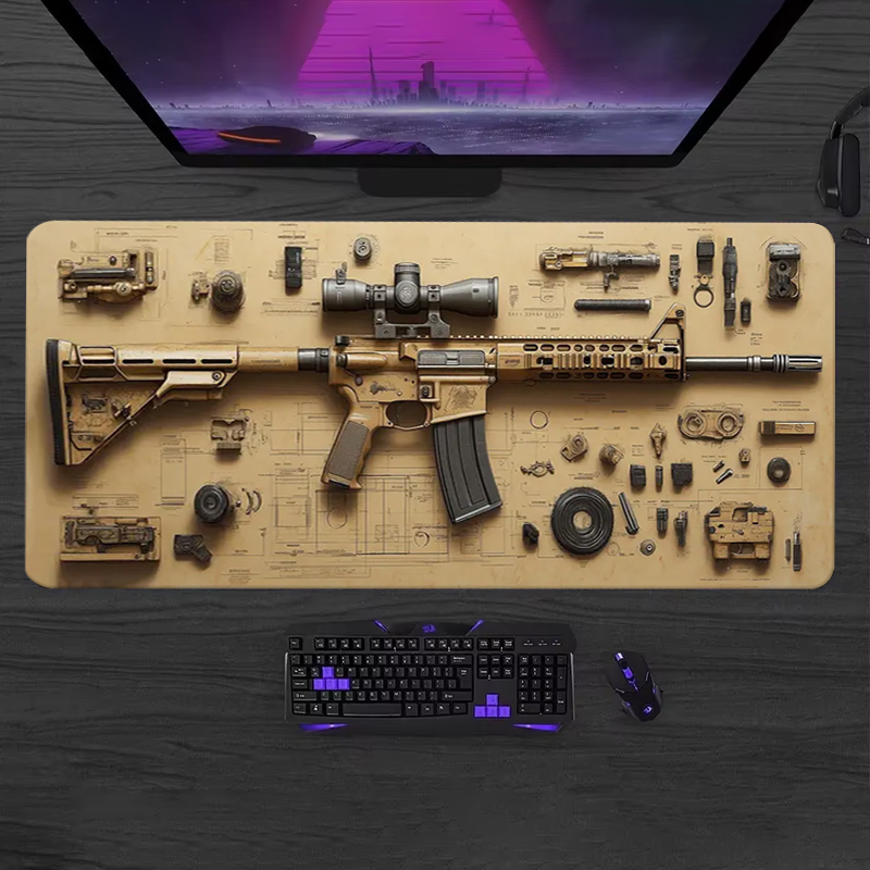 Gaming Keyboard And Mouse Pad - Zerlegbares Weiches Gaming-Mauspad Großes Tastaturpad Topografisches
