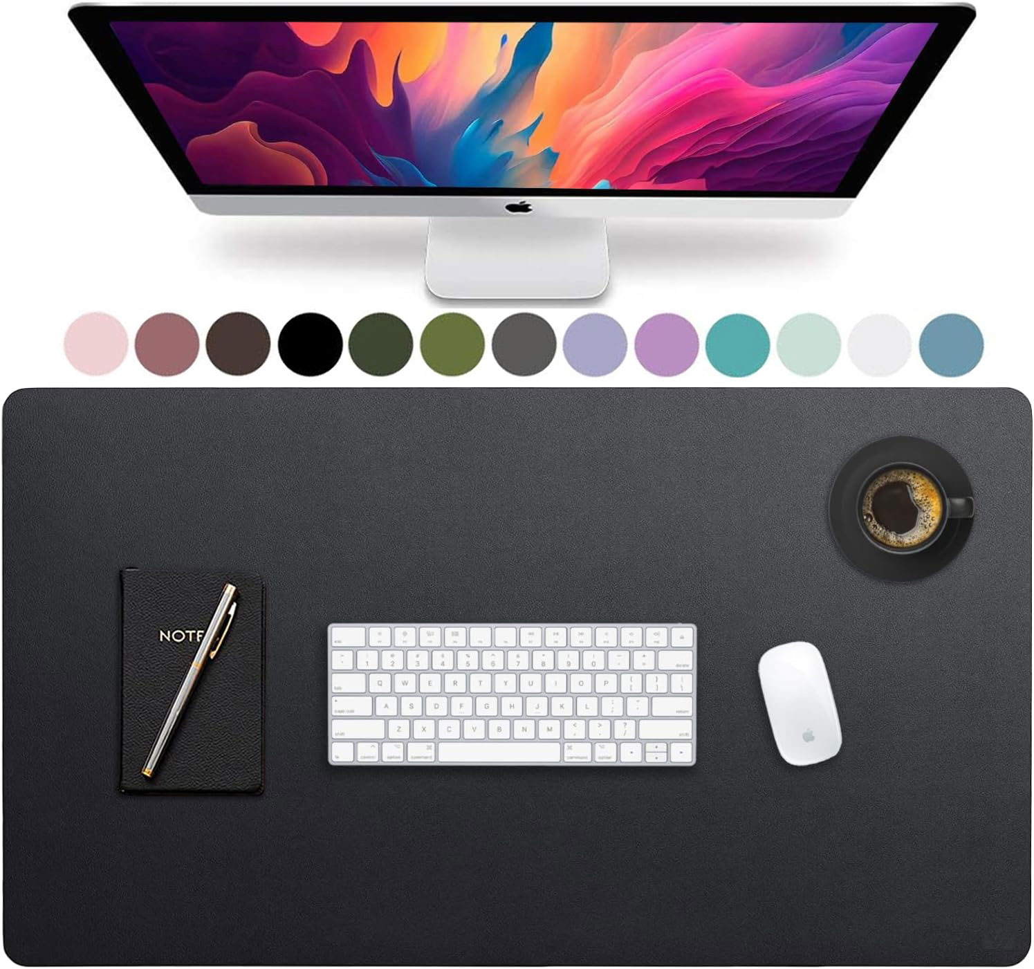Gaming Keyboard And Mouse Pad - Große Leder-Schreibtischunterlage, Büro-Schreibtischmatte PU-Leder Wasserdicht Rutschfest