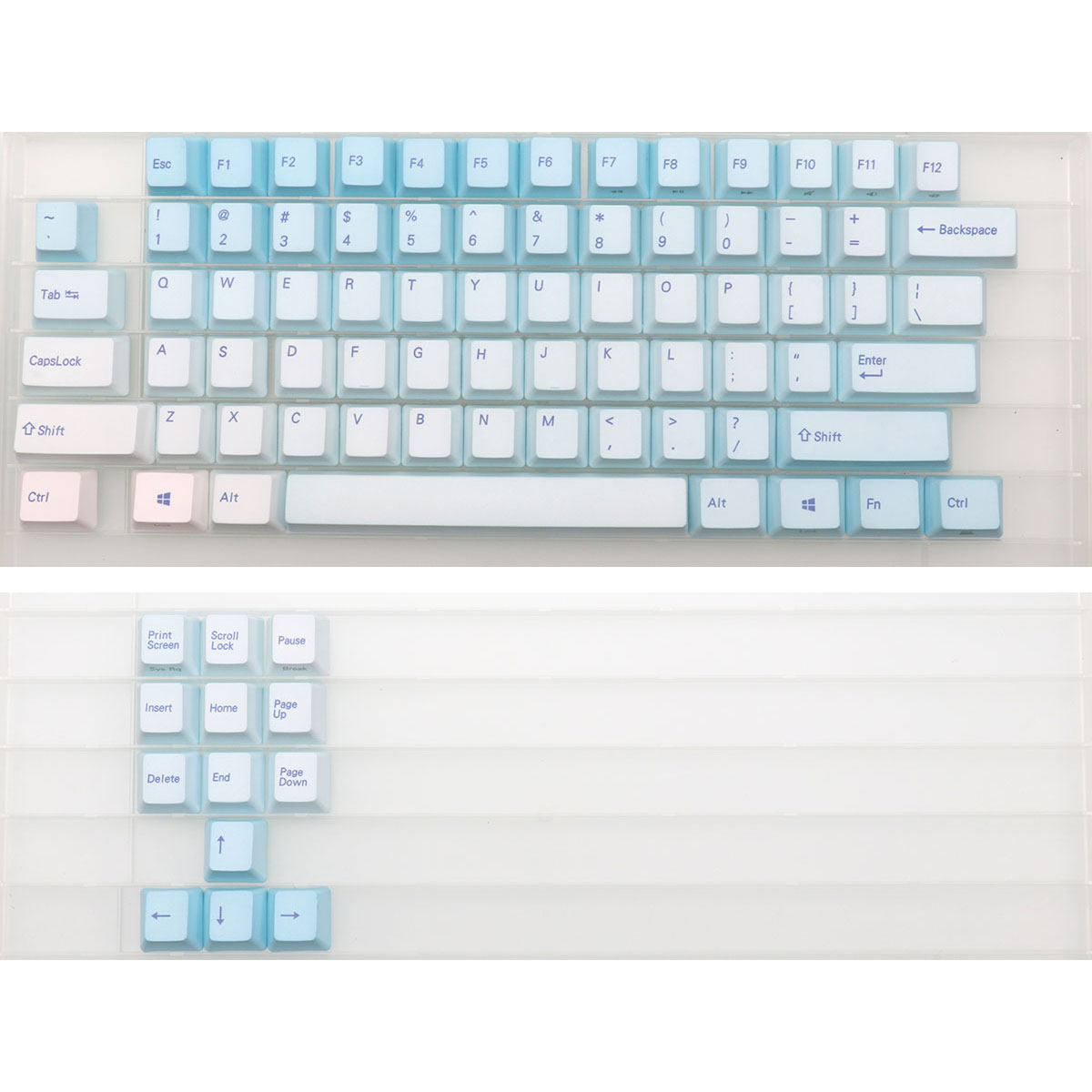 Gaming Keyboard Blue - 87-Tasten Frost Blue Tastenkappen Cherry Profile