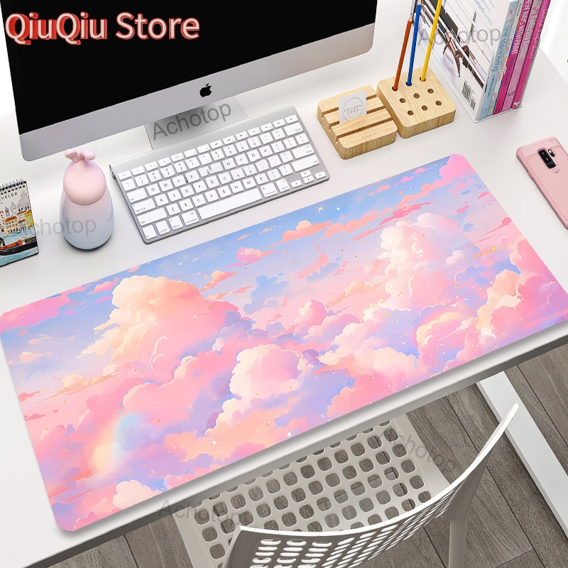 Keyboard Mouse Bundle Gaming - Rosa Wolken Mauspad Gamer Mousepads Big