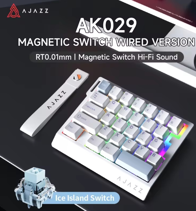 Gaming Keyboard Hand - AK029 Kabelgebundene Einhand-Gaming-Tastatur mit HE Magnetschaltern,