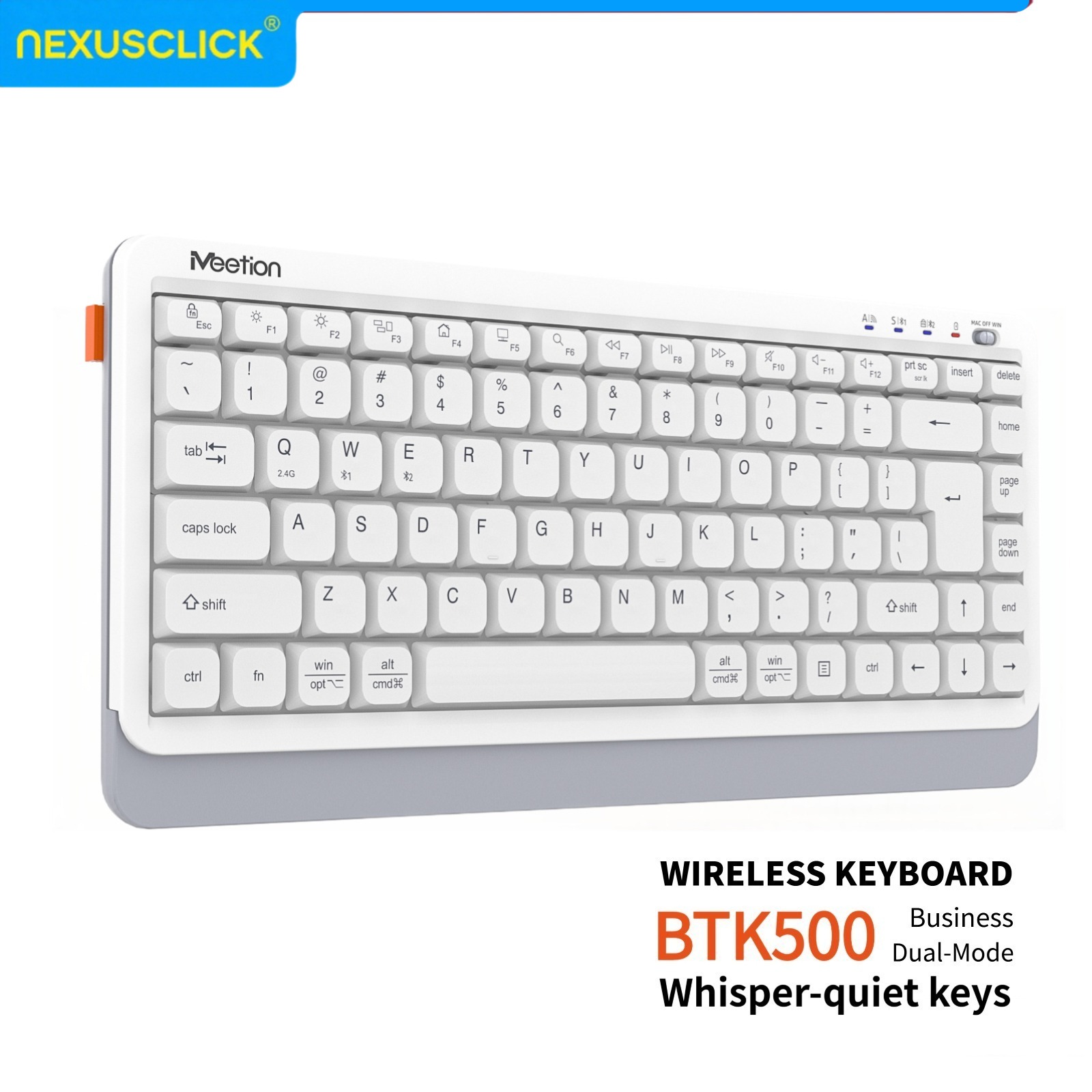 Gaming Keyboard That Is Quiet - NexusClick Leise Ultraflache Dual-Mode Kabellose Tastatur,