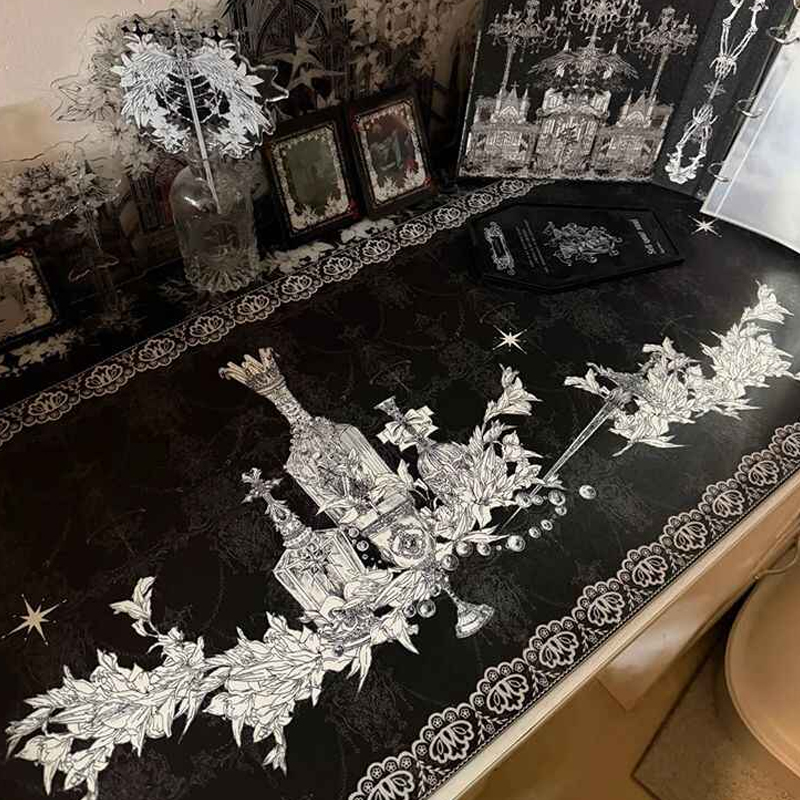 Gaming Keyboard And Mouse Pad - Divine Realm Gothic Building Mauspad Extra