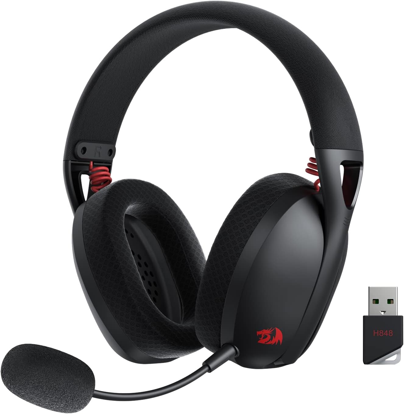 Gaming Keyboard Half - Redragon H848 Headset Bluetooth Wireless Gaming