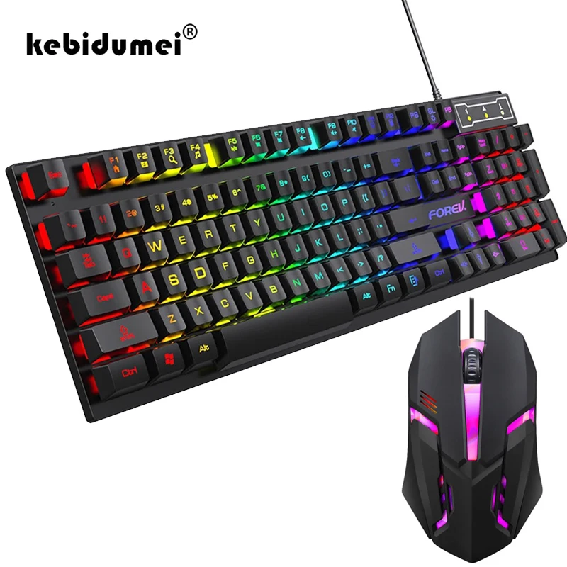 Keyboard Mouse Bundle Gaming - Mechanische Tastatur mit 104 Tasten und
