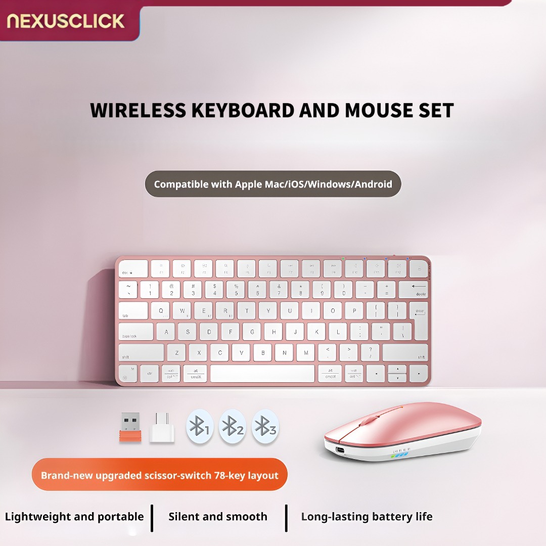 Gaming Keyboard That Is Quiet - NexusClick Ultra Slim Wireless Tastatur-Maus-Kombination, 4