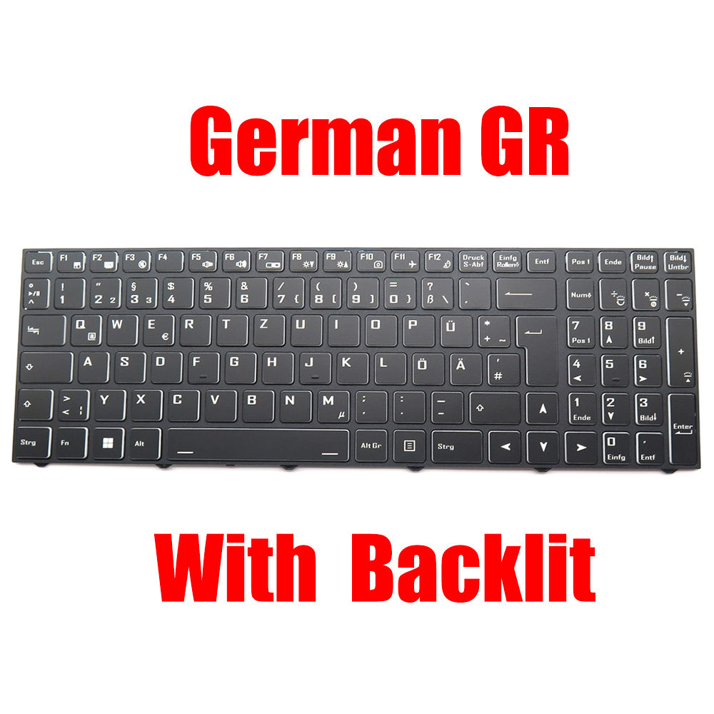 Keyboard Gaming Black - Deutsche GR Laptop-Tastatur für Captiva für
