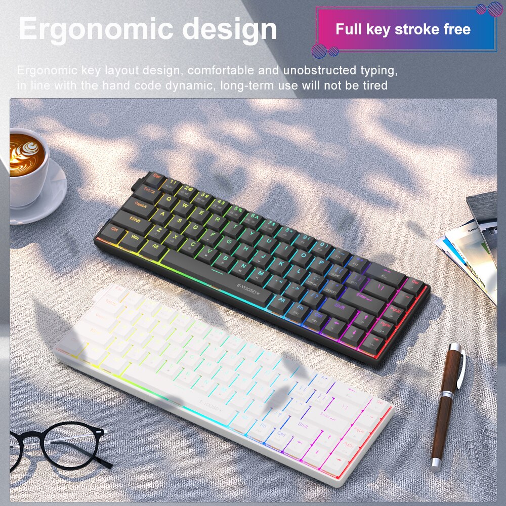 E-YOOSO A68 RGB Mini Slim USB  – Gaming Keyboard Hand Bewertung und Preis