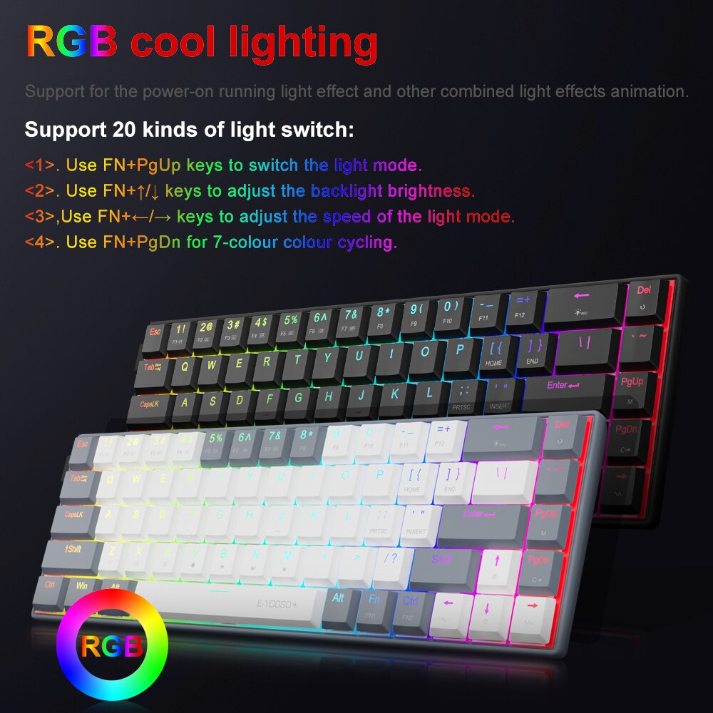 E-YOOSO A68 RGB Mini Slim USB  – Gaming Keyboard Hand Bewertung und Preis