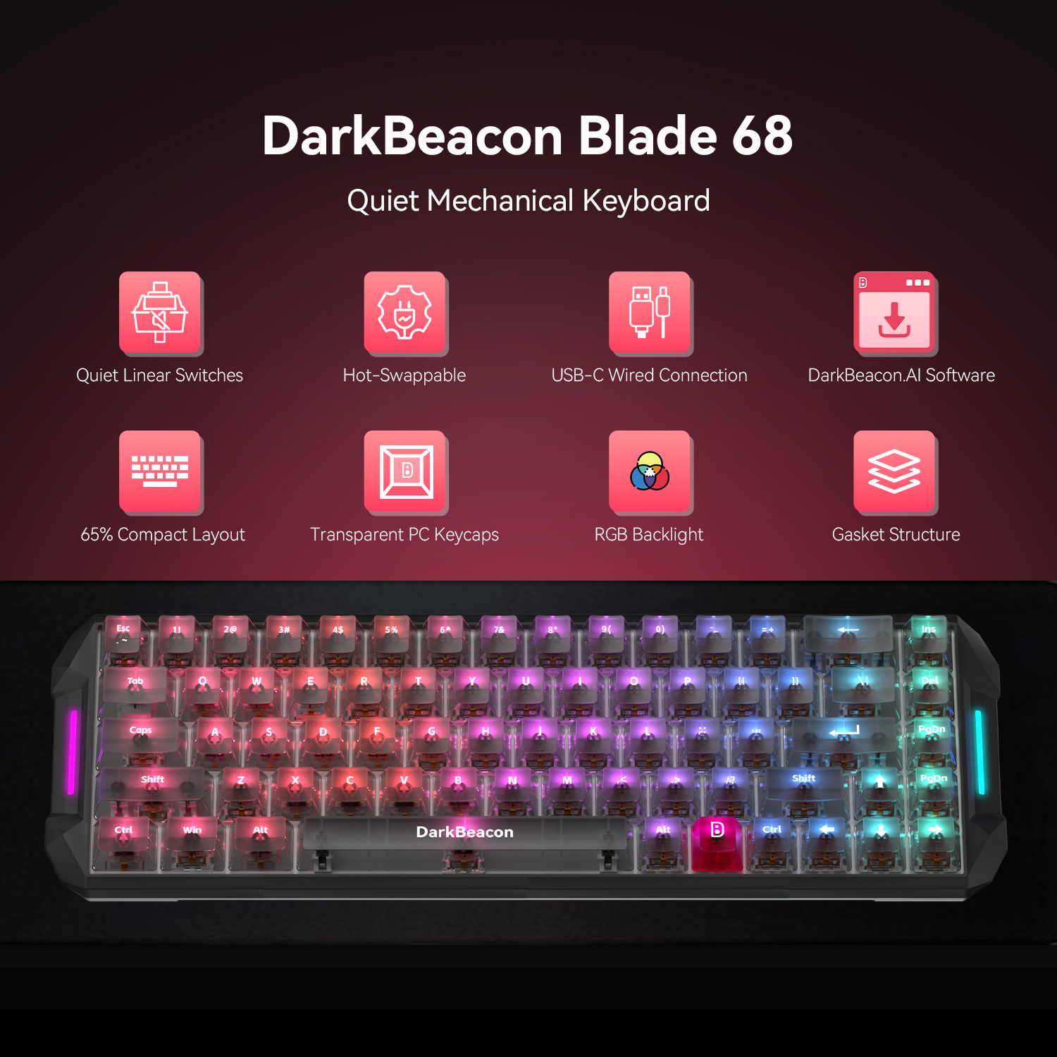 DarkBeacon Blade 68 Kabelgebun – Gaming Keyboard That Is Quiet Bewertung und Preis