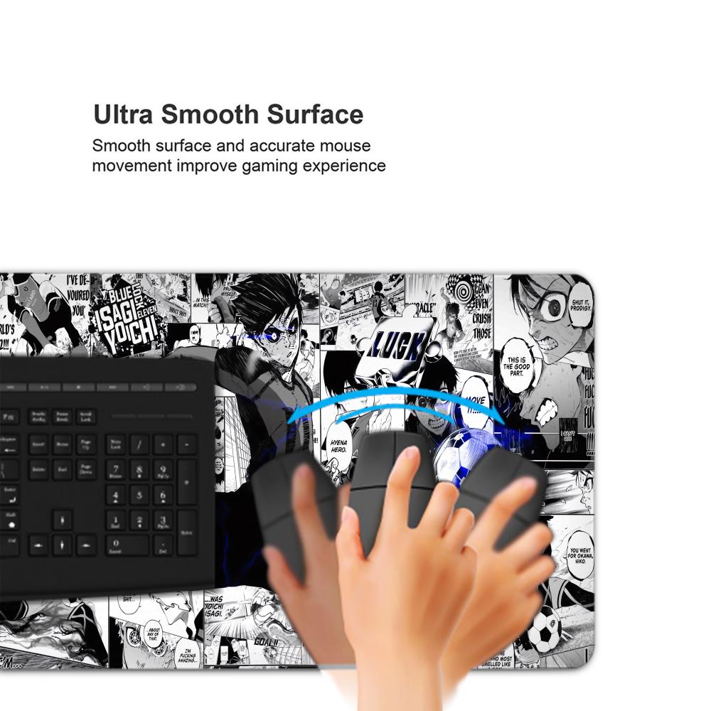 Schwarz-weißes Anime-Mauspad,  – Gaming Keyboard Blue Bewertung und Preis