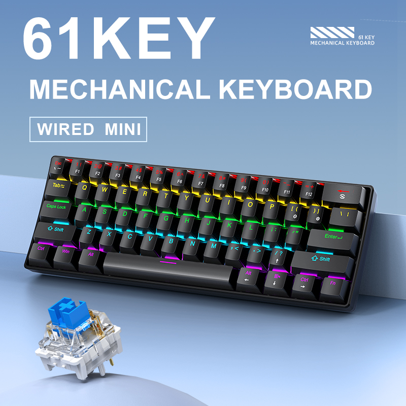 K61 Kabelgebundene Mechanische – Gaming Keyboard Half Bewertung und Preis