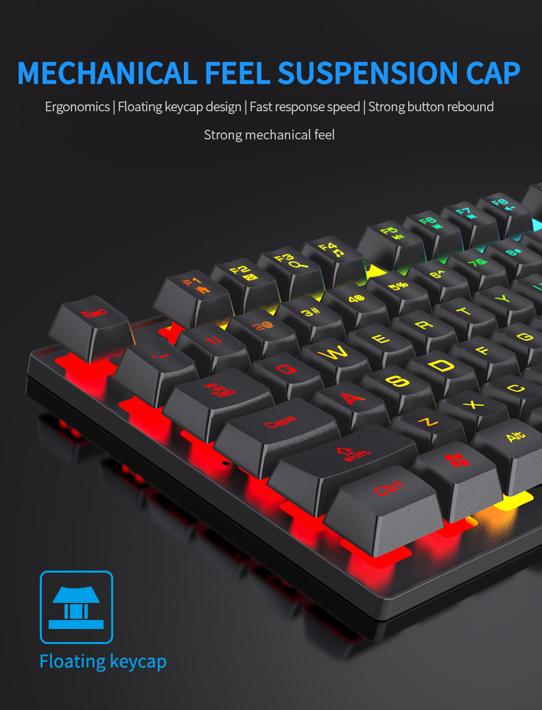 104-Tasten Mechanische Gaming- – Keyboard Mouse Bundle Gaming Bewertung und Preis
